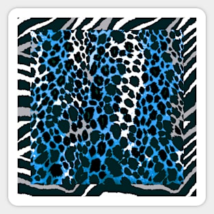 ANIMAL PRINT BLUE AND BLACK Sticker